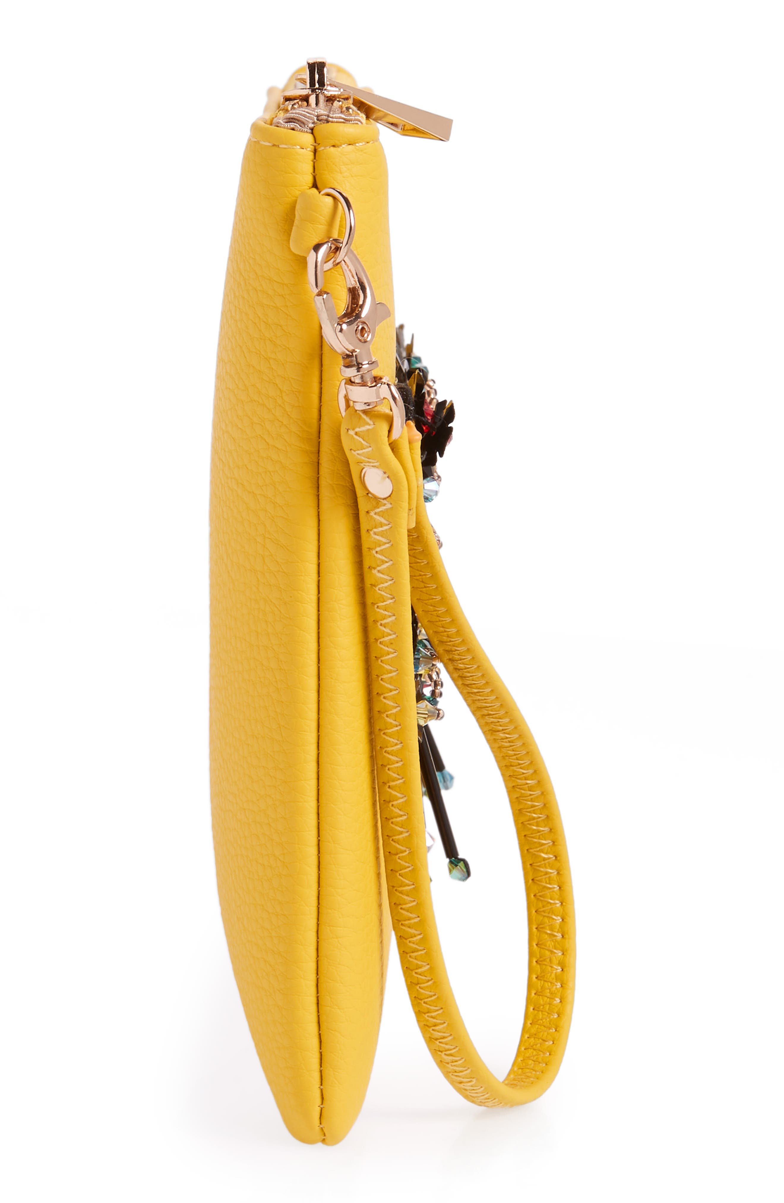 Sondra Roberts Love Embellished Faux Leather Wristlet, Alternate, color, 