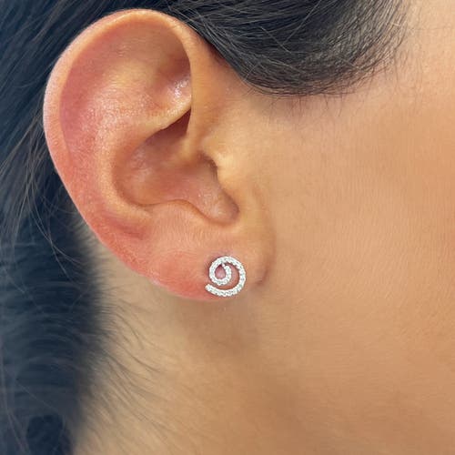 The Lovery Fine Jewelry Diamond Swirl Stud Earrings In Metallic