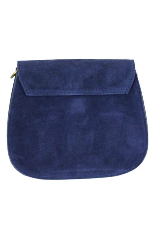 Persaman New York Annie Buckle Suede Crossbody Bag In Blue