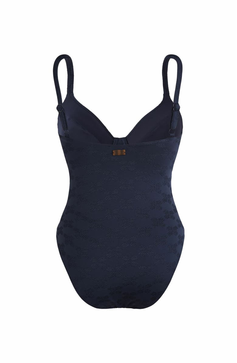 Vilebrequin Women's Turtles Monogram Underwire One-Piece Swimsuit, Alternate, color, Bleu Marine