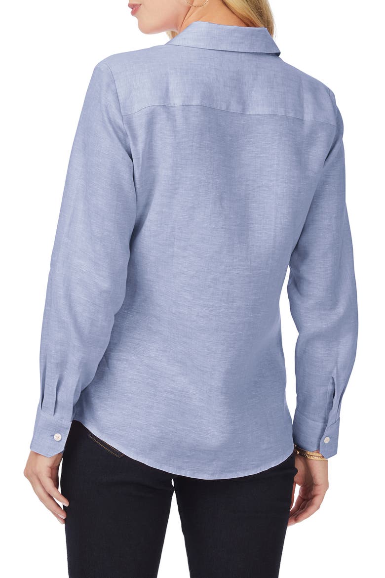 Jordan Linen Button-Up Shirt, Alternate, color, INDIGO