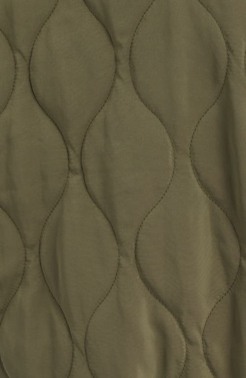 Thread & Supply Knit Collar Quilted Jacket In Green
