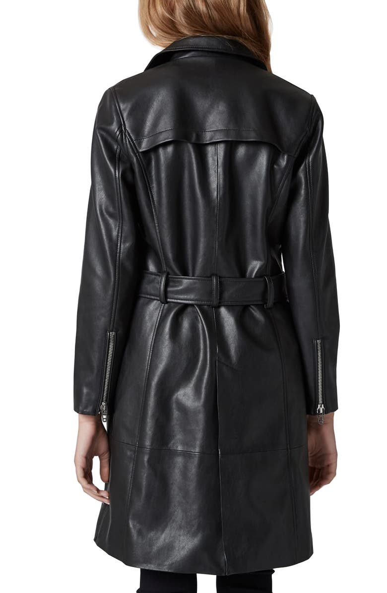 BLANKNYC Faux Leather Trench Coat, Alternate, color,