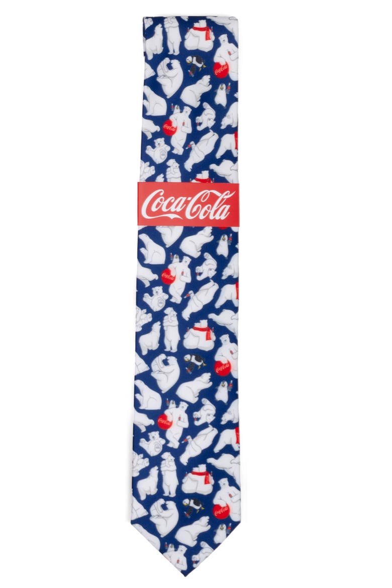 Coca-Cola® Polar Bear Navy Blue Tie, Alternate, color, NAVY