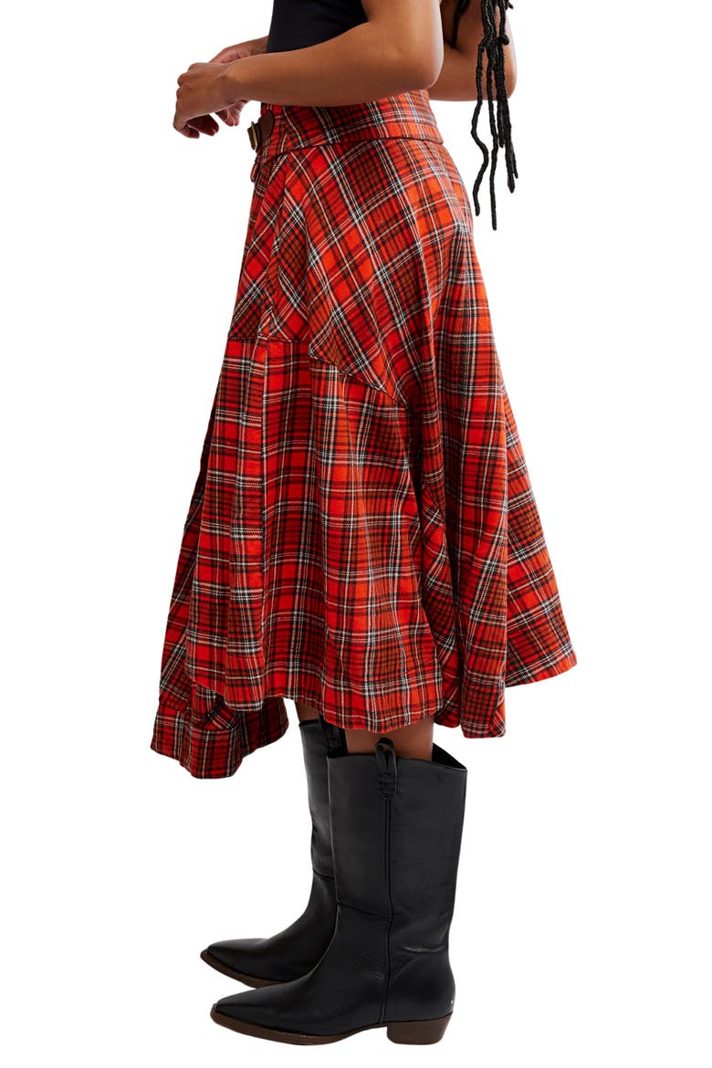 Take Me Along Tartan Circle Skirt, Alternate, color, RED/ BLACK COMBO