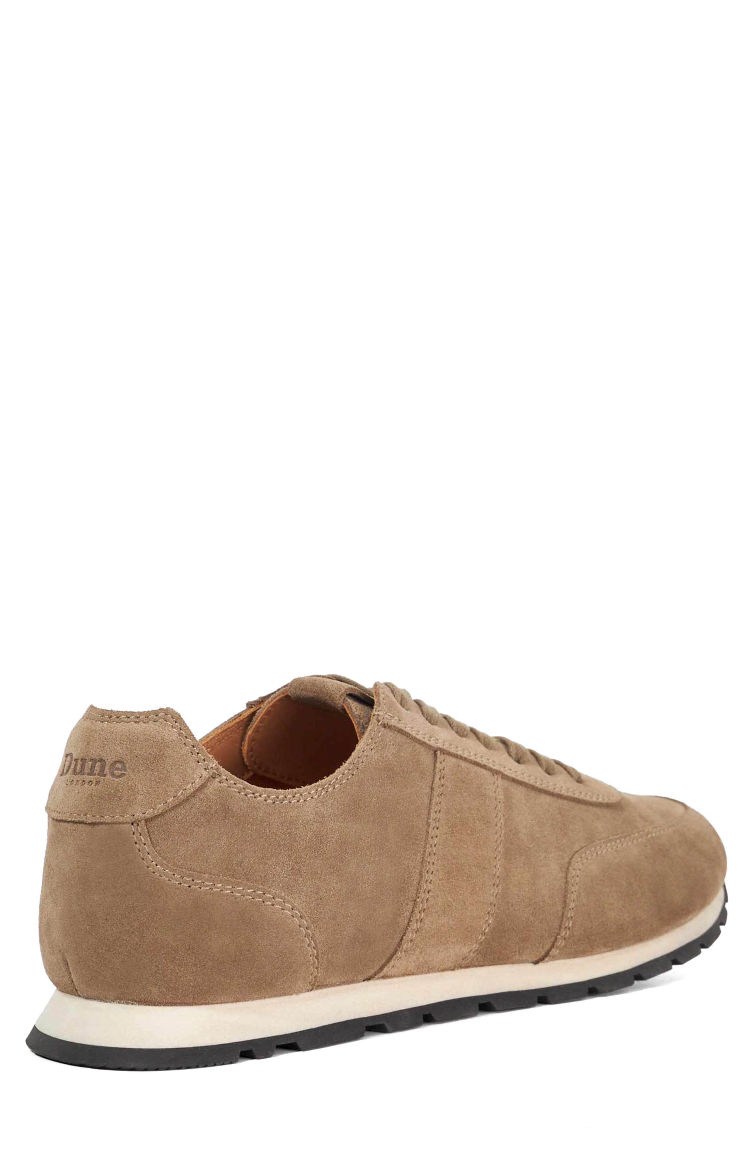 Dune London Treyson Suede Low Top Runner Sneaker, Alternate, color, Taupe