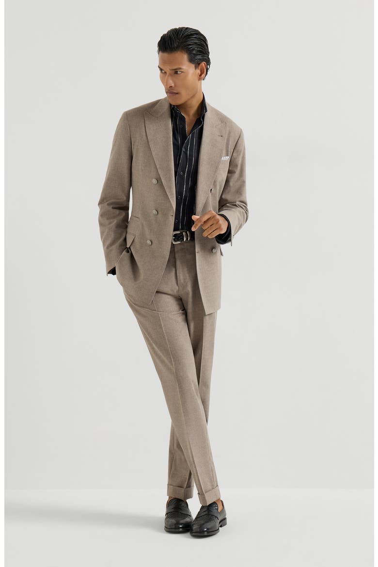 Trousers with pleats, Alternate, color, Light Brown