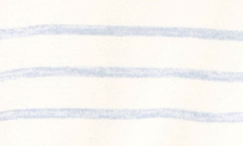 Gibsonlook Butterfly Stripe Ruffle Cap Sleeve Top In Chambray Blue Stripe