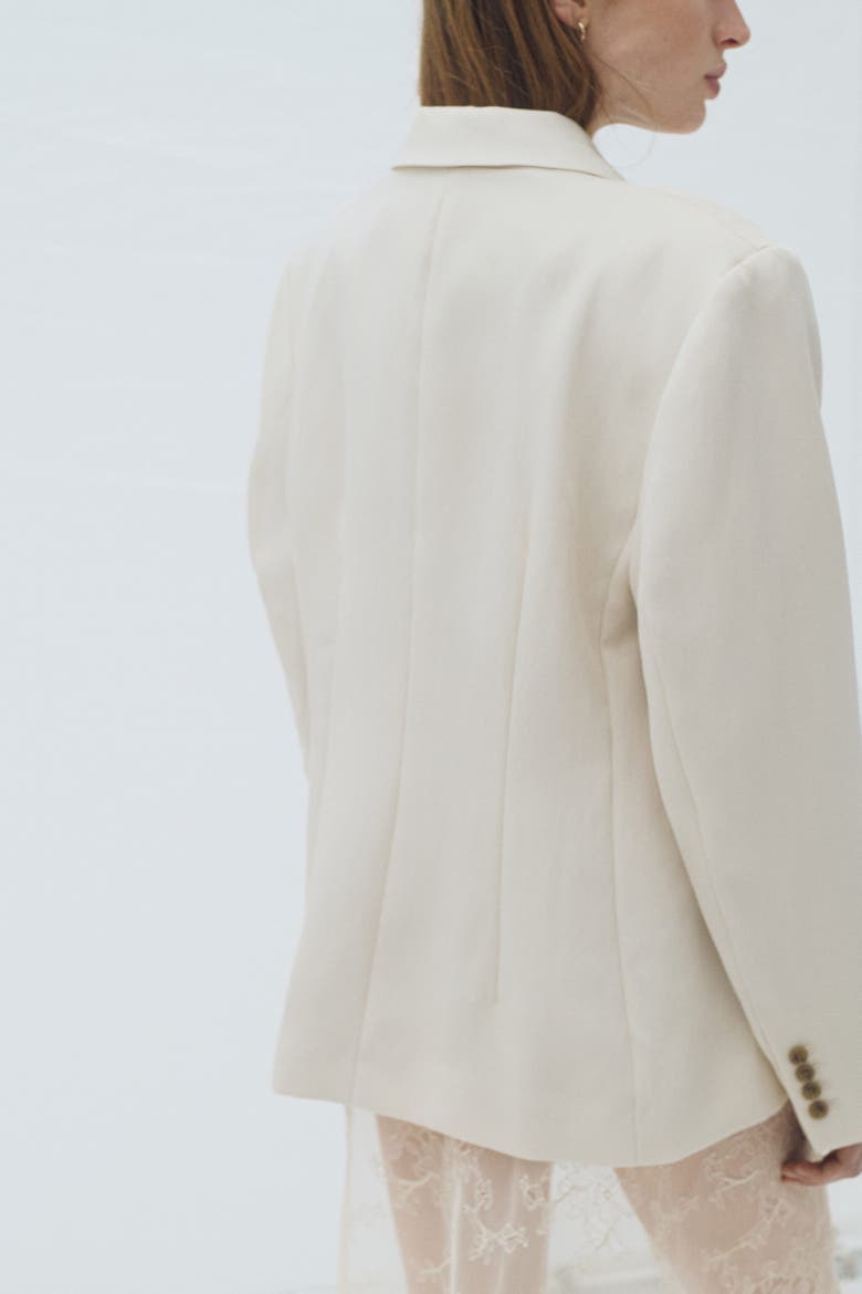 Double-breasted Blazer, Alternate, color, Light beige