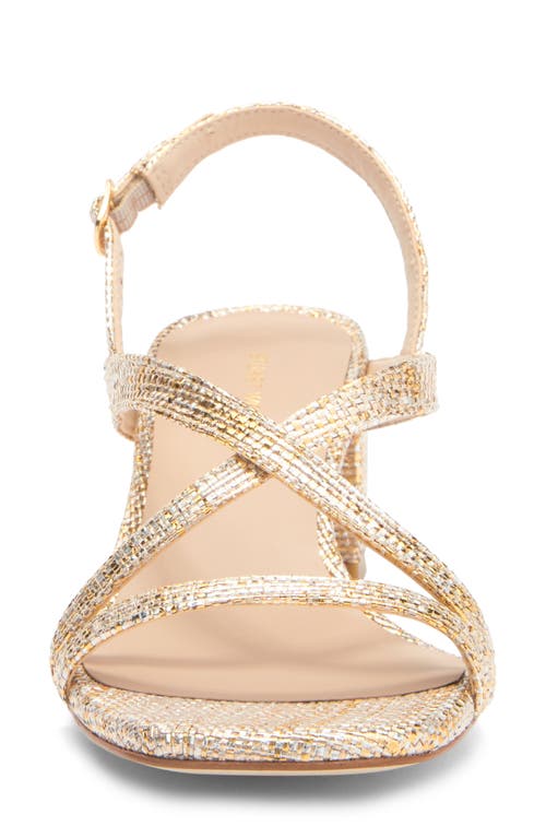 Stuart Weitzman Oasis 50 Block Heel Sandal In Washed Gold