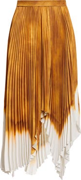 Jason Wu Collection Dip Dye Asymmetric Pleated Midi Skirt