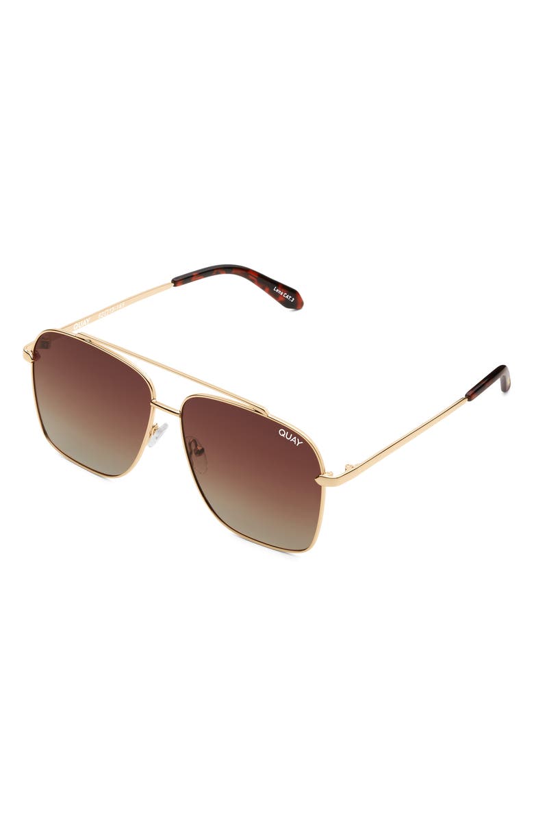 QUAY High Roller 62mm Polarized Aviator Sunglasses, Alternate, color,