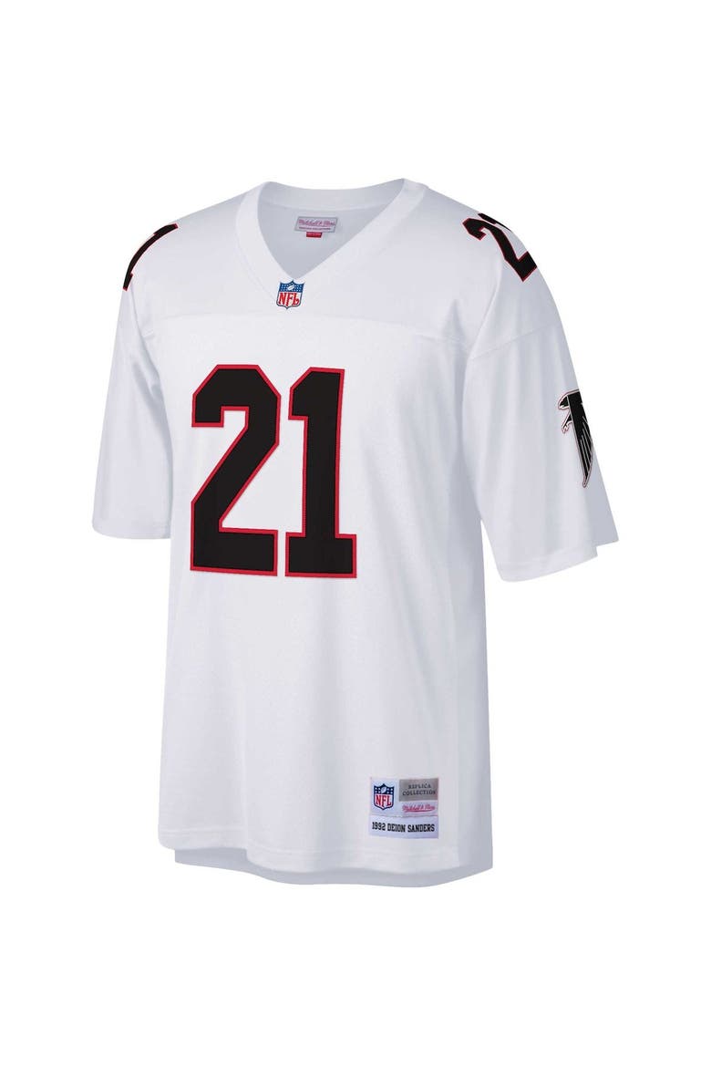 Men's Mitchell & Ness Deion Sanders White Atlanta Falcons Big & Tall 1992 Retired Player Replica Jersey, Alternate, color, White