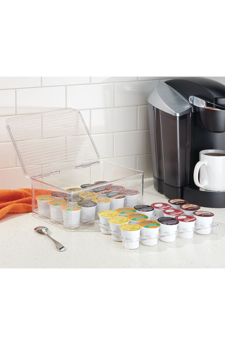 iDesign Stackable Coffee Pod Holder for K-Cup Pods - Set of 2 - Clear, Alternate, color, Clear/Gray