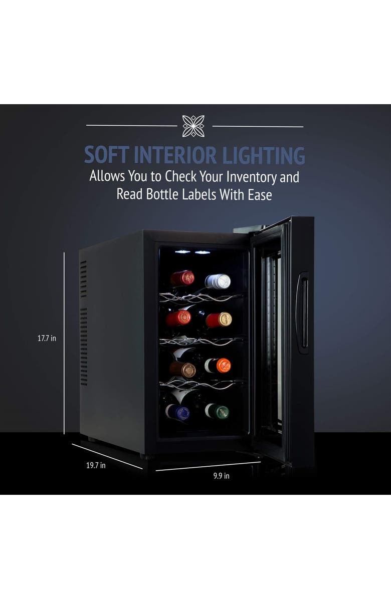 Ivation 8 Bottle Thermoelectric Wine Cooler - Black, Alternate, color, 