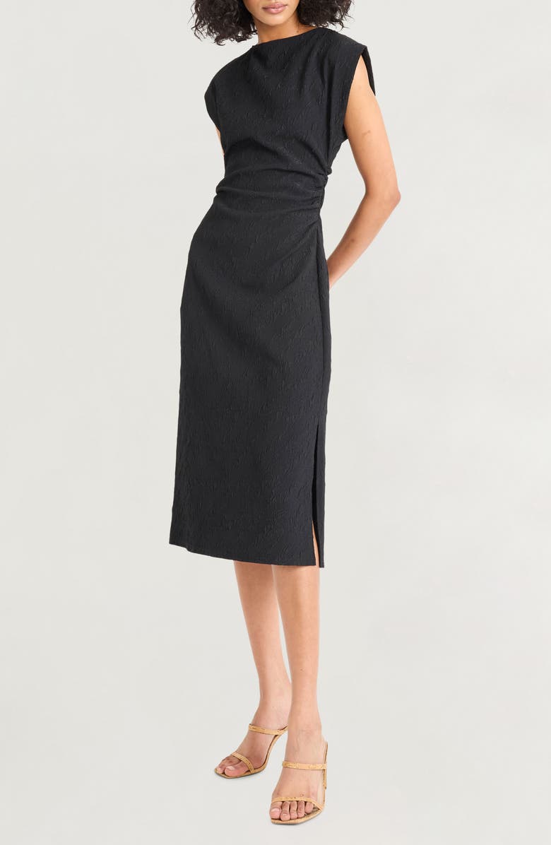 Luxely Textured Midi Dress, Alternate, color, 