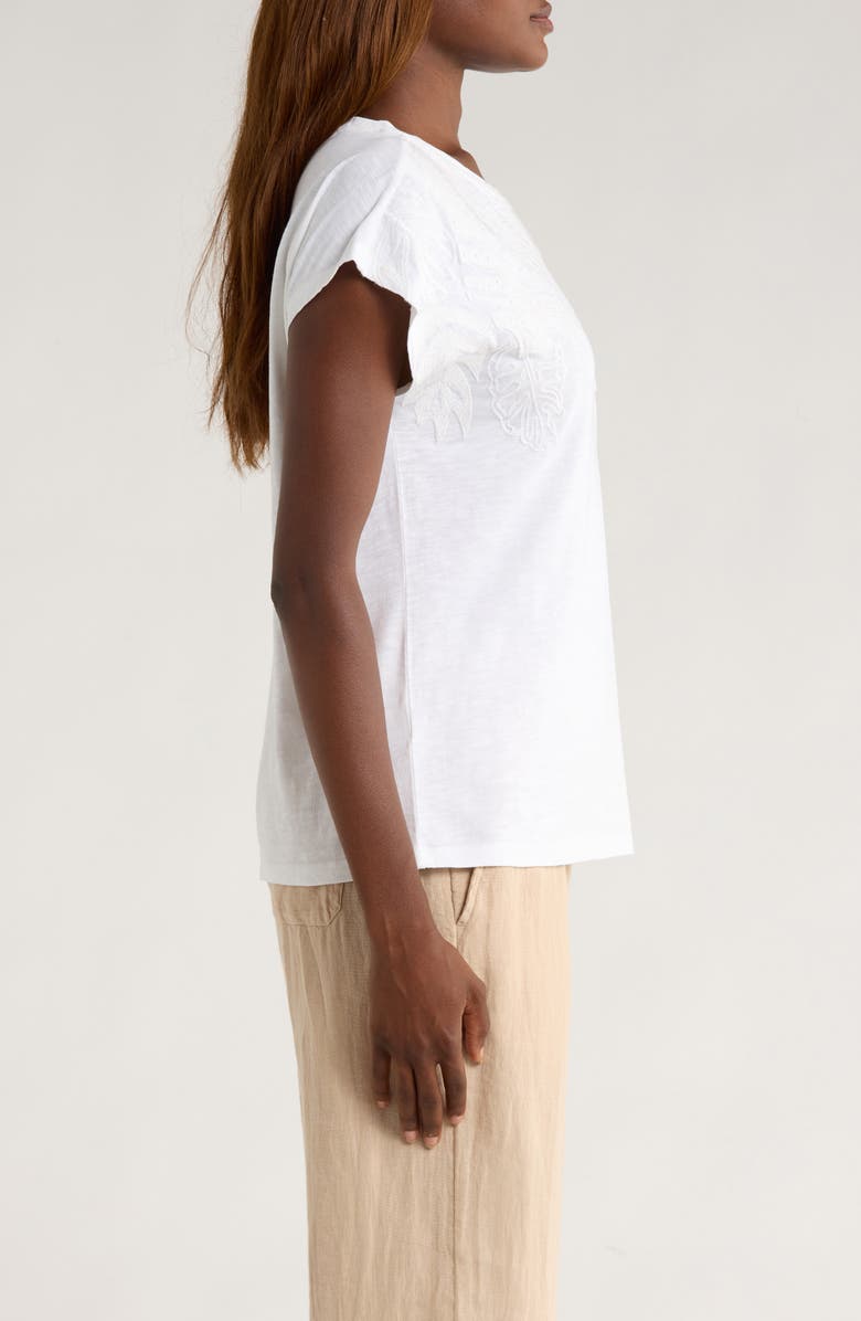 Tommy Bahama Piazza Palms Embroidered Organic Cotton Top, Alternate, color, White