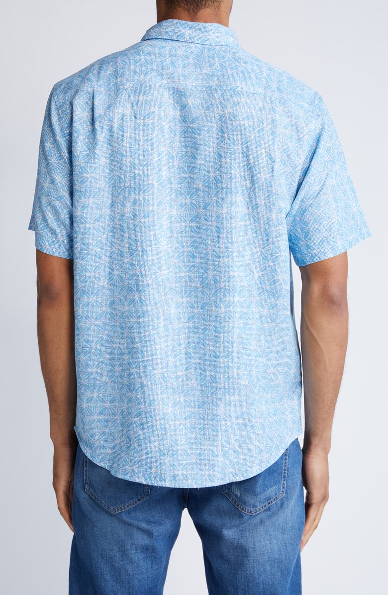 Tommy Bahama Coconut Point Fleur de Geometric Short Sleeve Button-Up Shirt, Alternate, color,