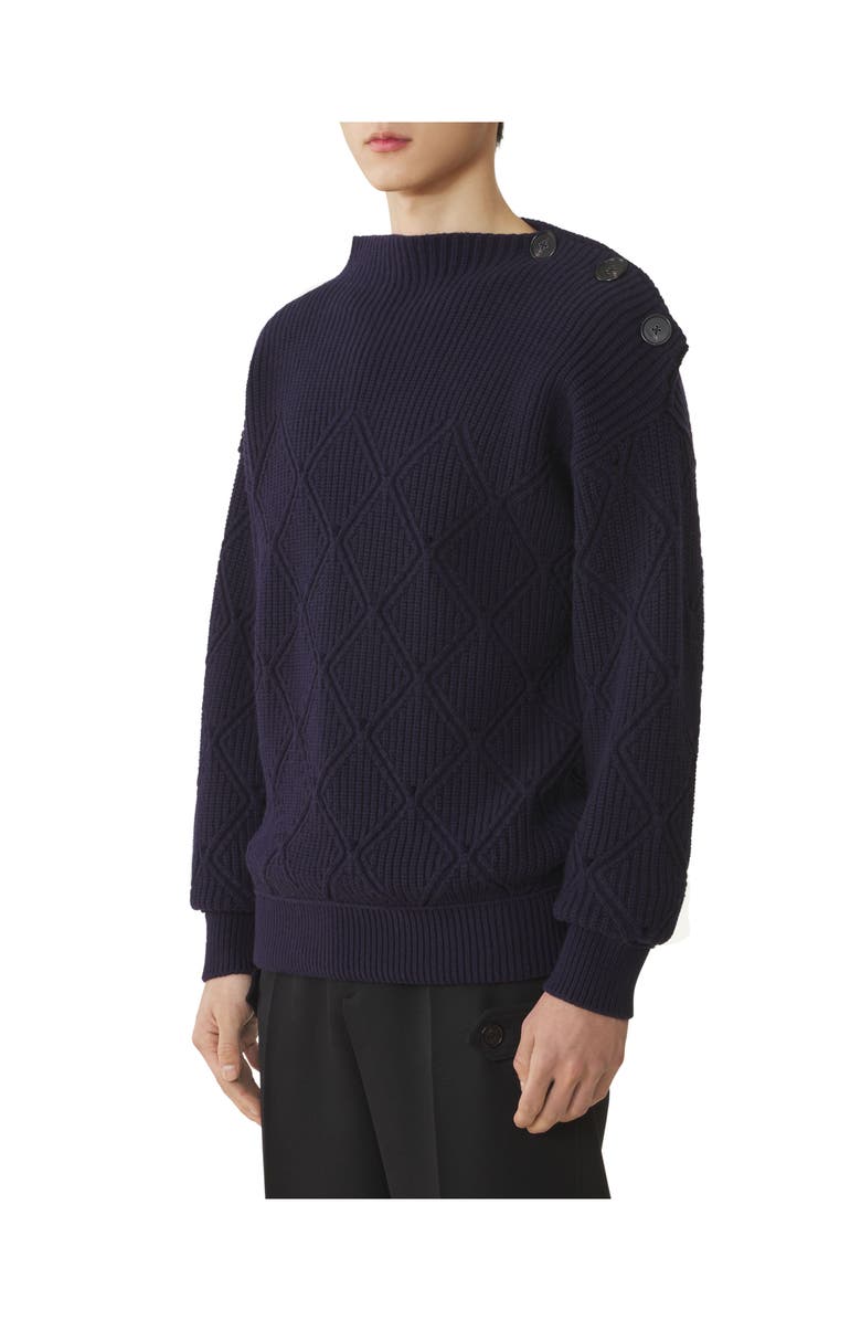 Lanvin Wool Sweater With Diamond Detail, Alternate, color, Montana