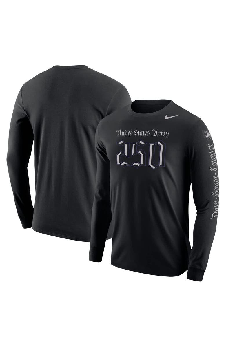 Nike Men's Nike Black Army Black Knights Army 250 Collection Long Sleeve T-Shirt, Main, color, Black