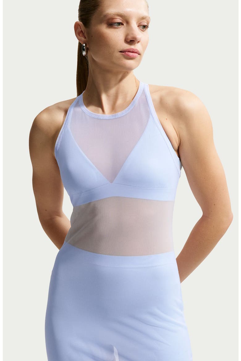 Sportswear Tight Sheer Racerback Dress, Alternate, color, HYDROGEN BLUE/ SAIL