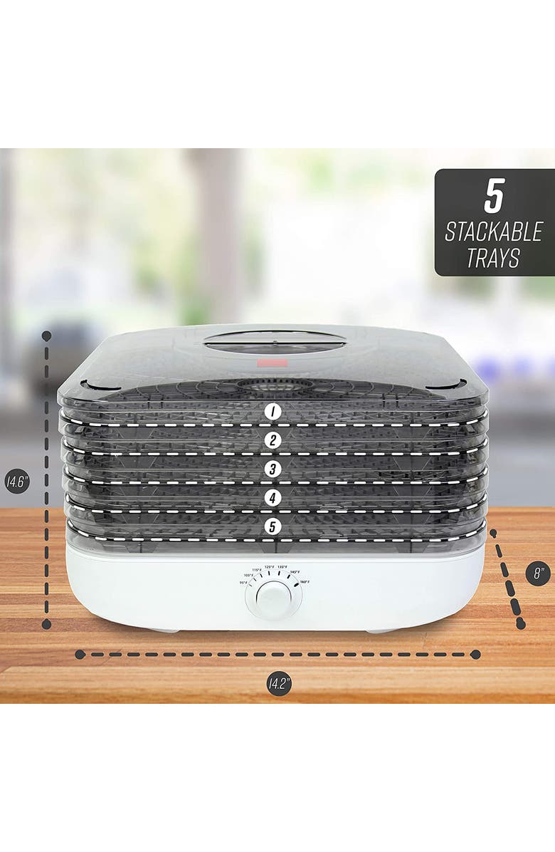 RONCO Turbo EZ-Store 5-Tray Dehydrator, Alternate, color, White