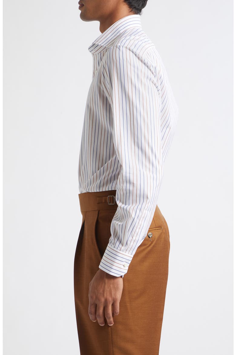 Striped Egyptian Mako Cotton Shirt, Alternate, color, WHITE BLUE 01