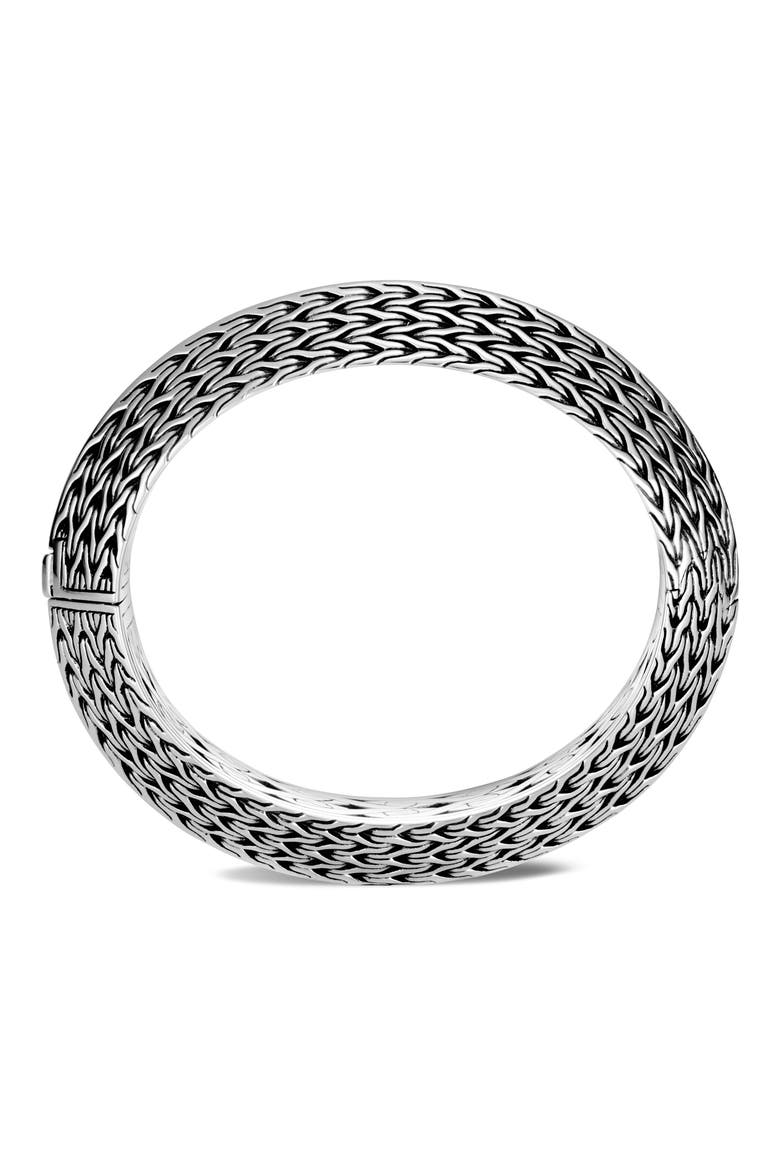 Knife Edge Medium Oval Hinge Bangle, Alternate, color, SILVER
