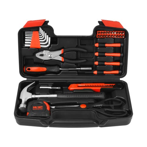 PURSONIC Handy Solutions 39-Piece Household Tool Kit in Black 