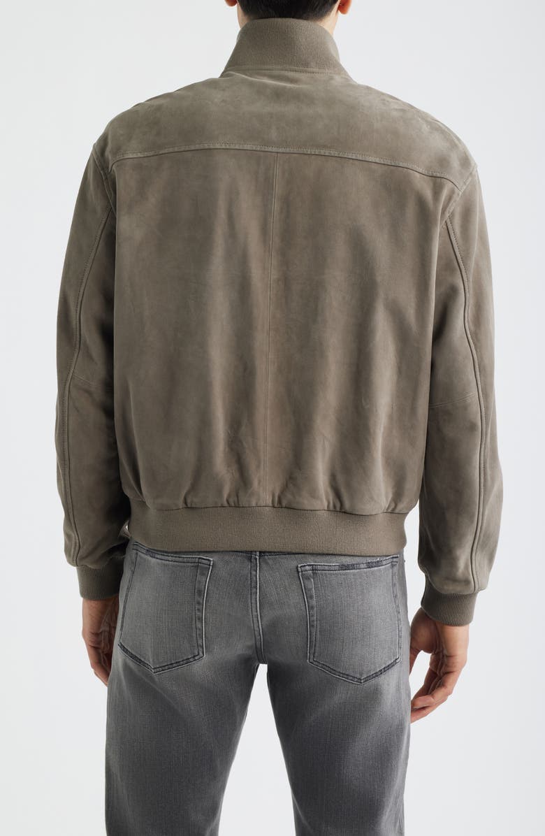 FRAME Rib Detail Suede Jacket, Alternate, color, Smoky Green