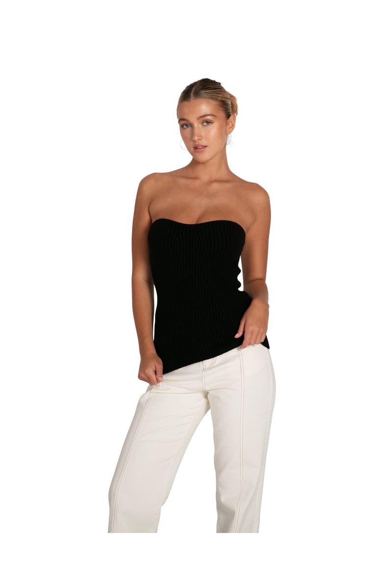 Belle & Bloom Distant Memories Knit Bustier, Main, color, Black