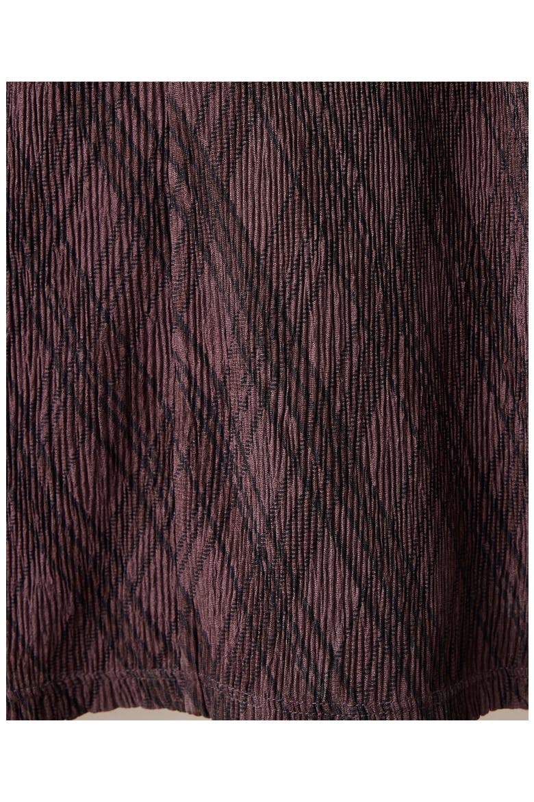 Plaid Long Sleeve Midi Dress, Alternate, color, BROWN