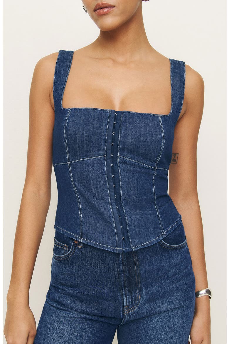 Tagliatelle Sleeveless Denim Shirt, Main, color, ELLIS