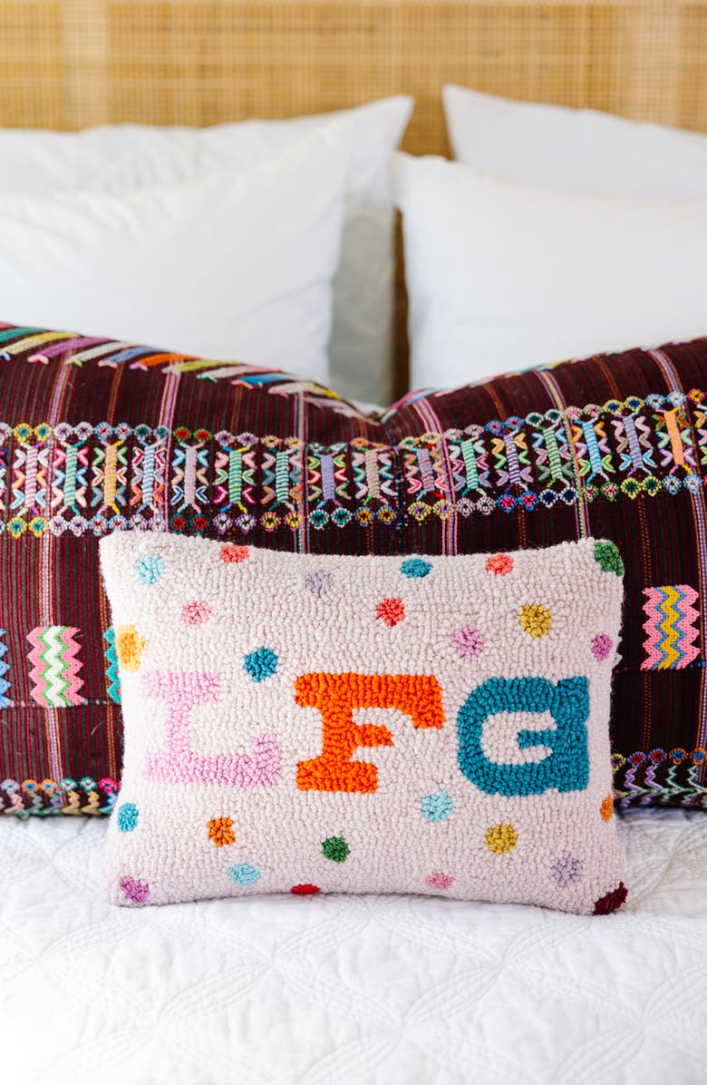 Furbish LFG Hook Pillow, Alternate, color, Bright Pink, Multi