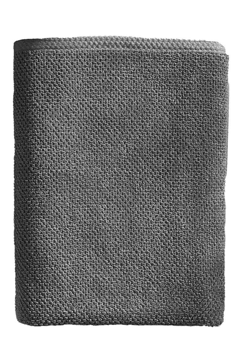 Textured Single Bath Towel, Main, color, DARK GREY