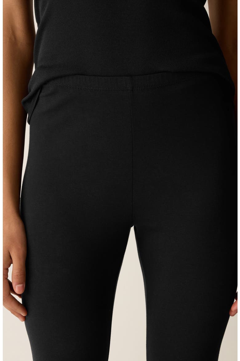 High Waist Stretch Organic Cotton Capri Leggings, Alternate, color, BLACK