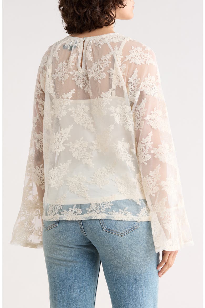 Boho Long Sleeve Lace Top, Alternate, color, VINTAGE IVORY