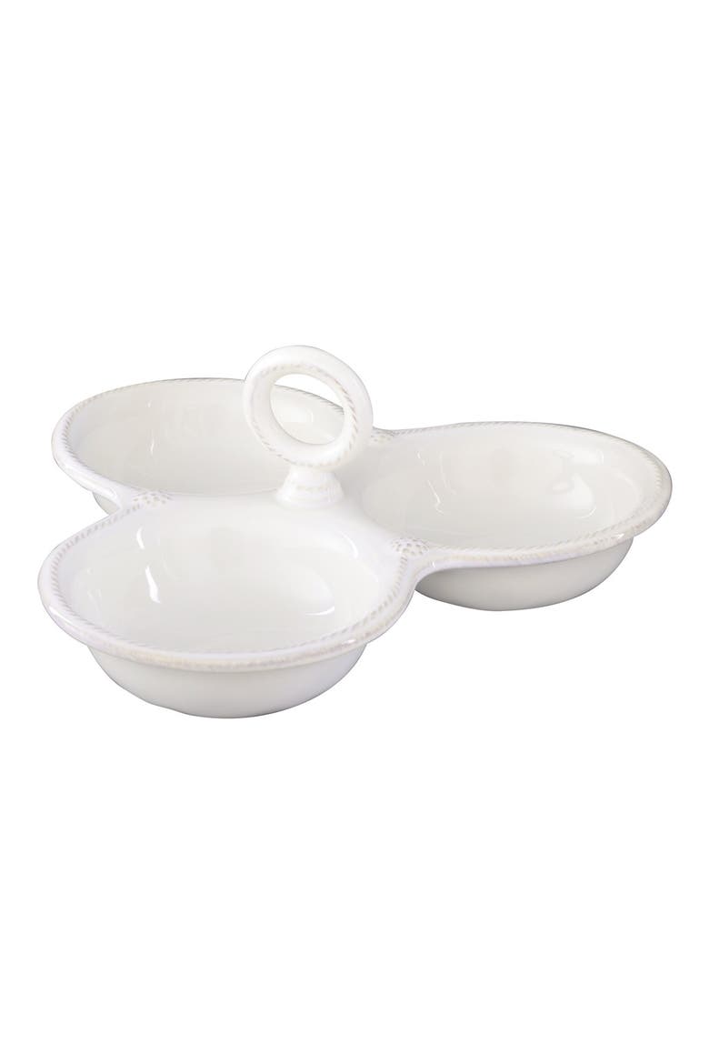 'Berry and Thread' Ceramic Triple Server, Main, color, WHITEWASH