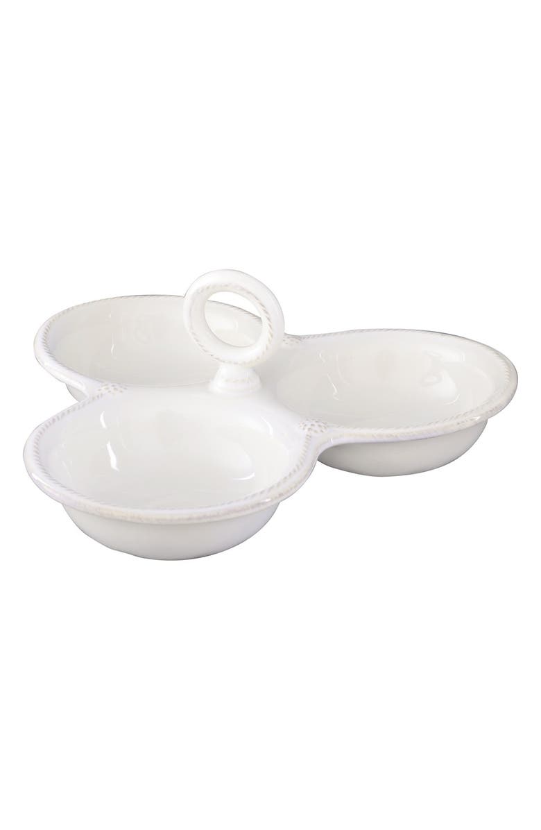 Juliska 'Berry and Thread' Ceramic Triple Server, Main, color, Whitewash