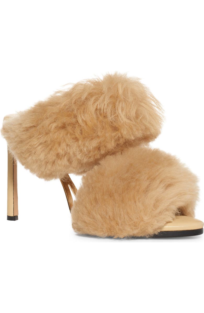 Bottega Veneta Double Strap Genuine Shearling Sandal, Main, color,
