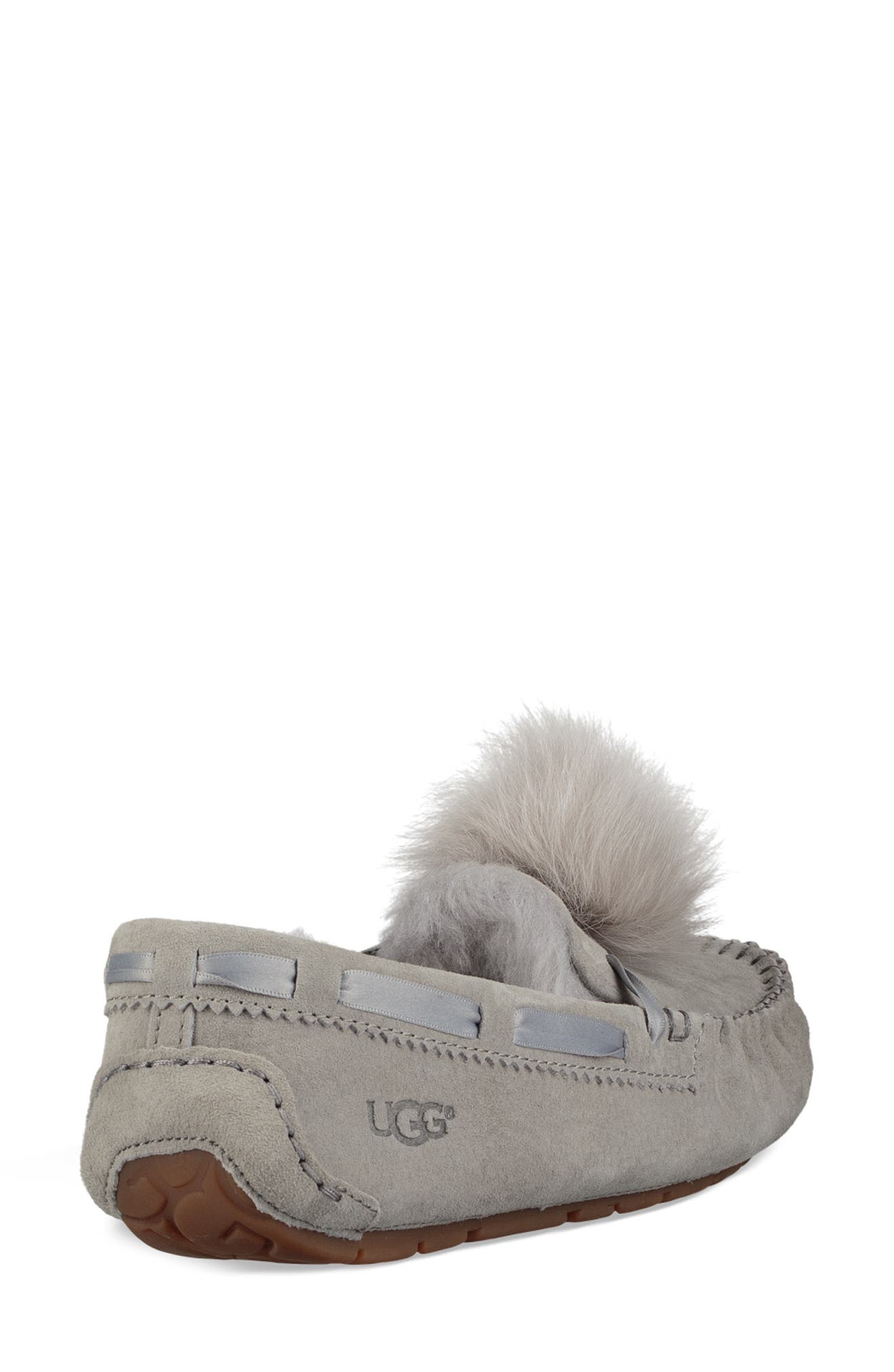 UGG<sup>®</sup> Dakota Genuine Shearling Pompom Slipper, Alternate, color, 