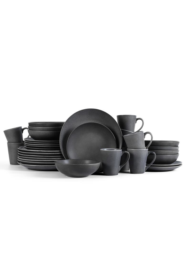 Grao Stoneware 32-Piece Dinnerware Set, Main, color, Grey
