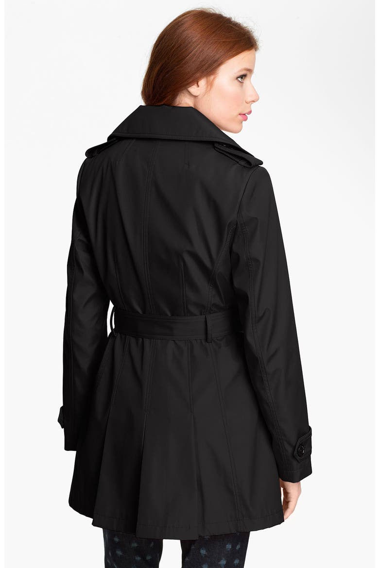Skirt Back Trench Coat, Alternate, color, BLACK