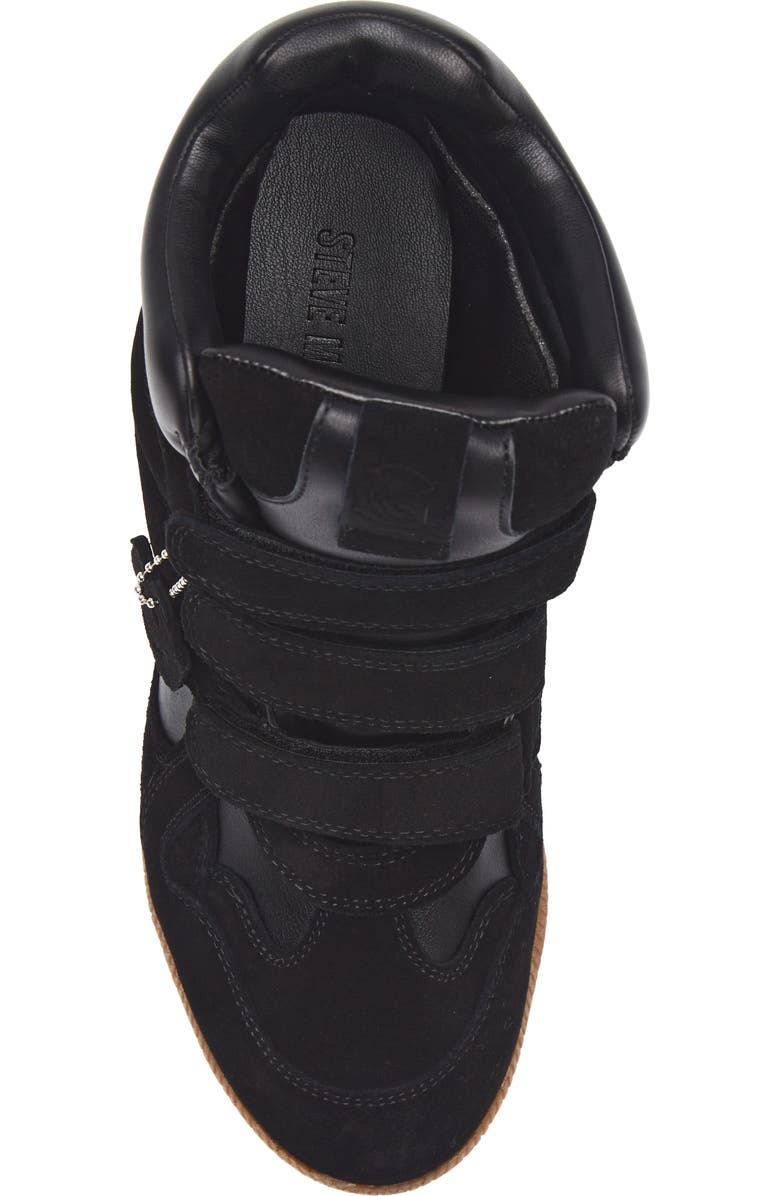 Steve Madden Mavis Wedge High Top Sneaker, Alternate, color, Black Suede