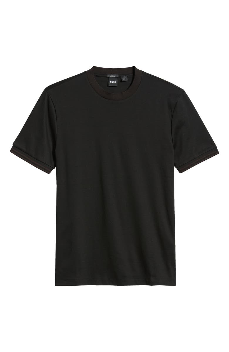 BOSS Tessler Cotton Ringer T-Shirt, Alternate, color, Black