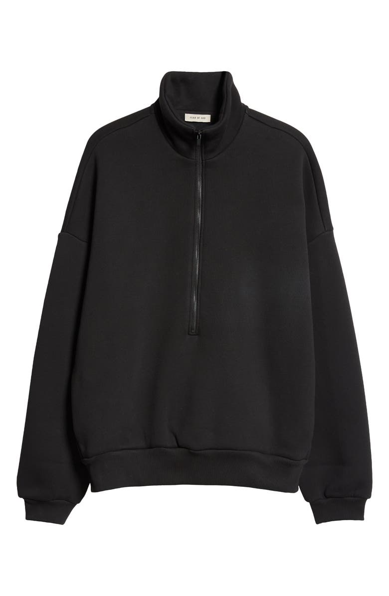 Fear of God Fleece Half Zip Pullover, Alternate, color, Black
