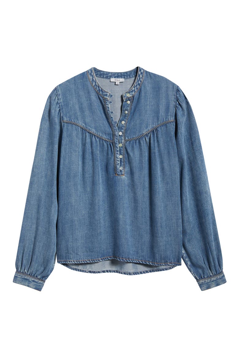 Sunna Denim Top, Alternate, color, BLUE STONE