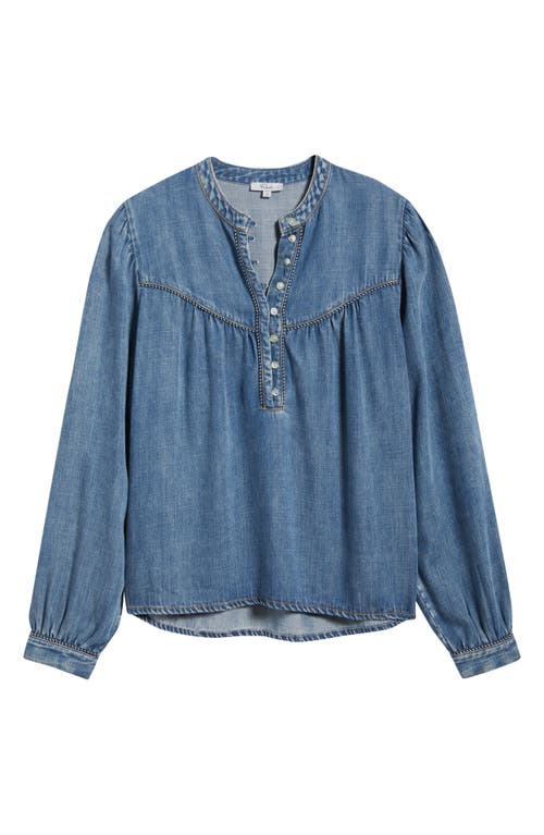 Rails Womens Blue Stone Sunna Puffed-shoulders Woven Blouse In Blue