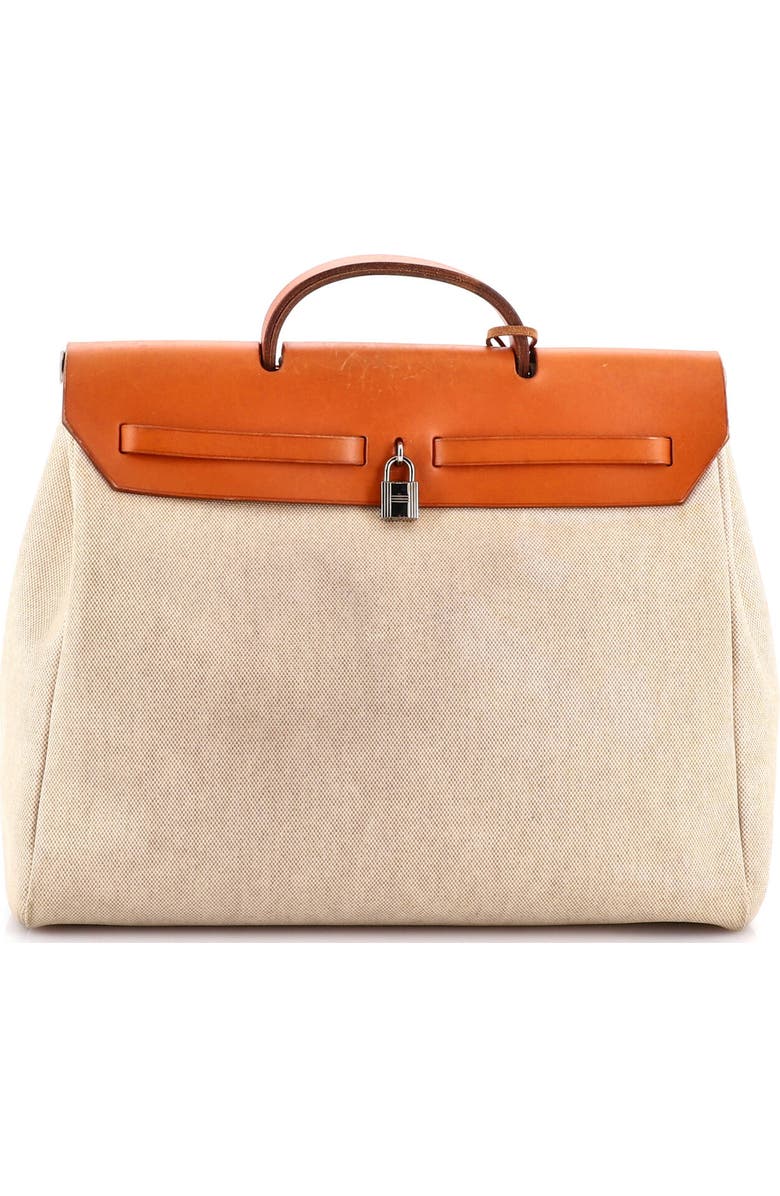 Pre-Owned Hermes Herbag Toile and Leather MM, Alternate, color, Ecru