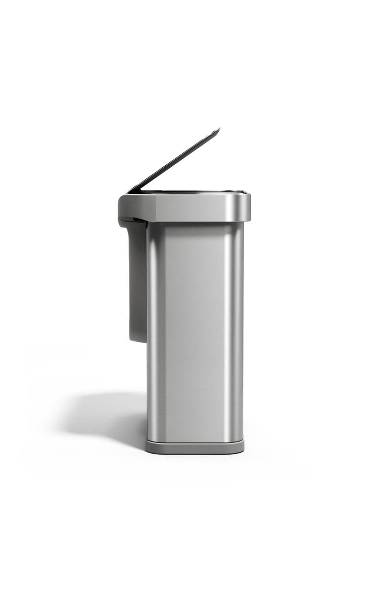 simplehuman 58L sensor recycler with voice and motion control, Alternate, color, Brushed